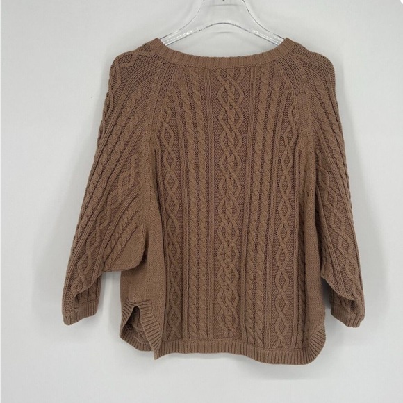 Brochu Walker Sweater Womens S Brown Cable Fisherman Knit Heritage Classic Basic - Picture 2 of 4